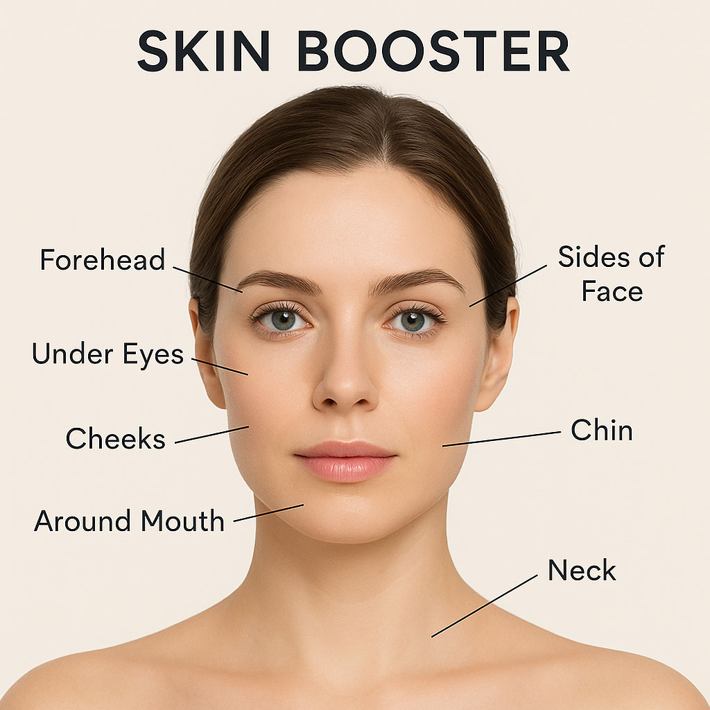 מפת הטיפול סקין בוסטר - המרכז לרפואת עור ואסתטיקה בהנהלת ד"ר אלה אגוזי